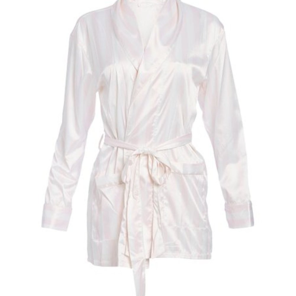 Sam Edelman | Striped Smoking Jacket Robe - Picture 3 of 8